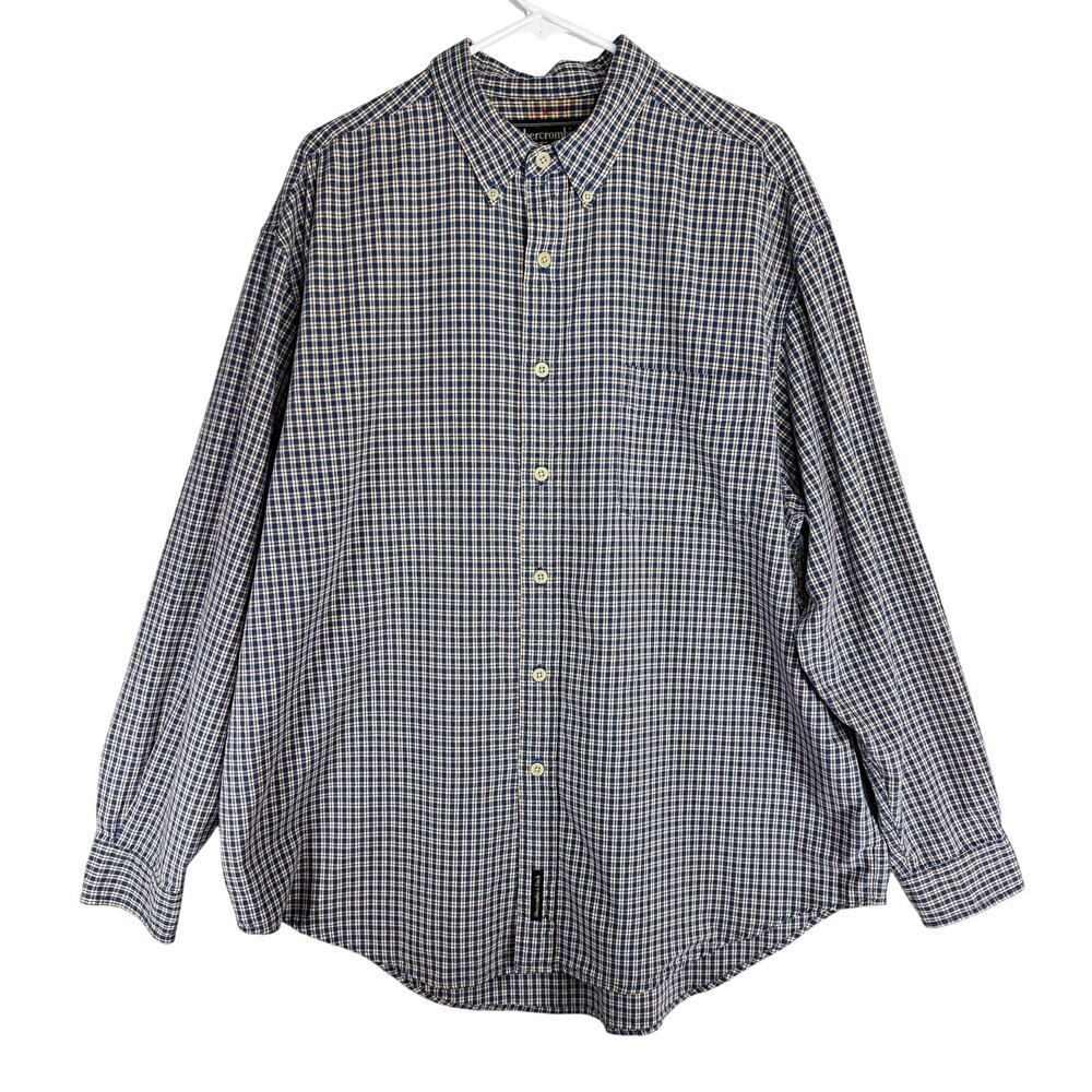 Abercrombie Fitch Men's Button Shirt size L Checked Blue Red Y2K